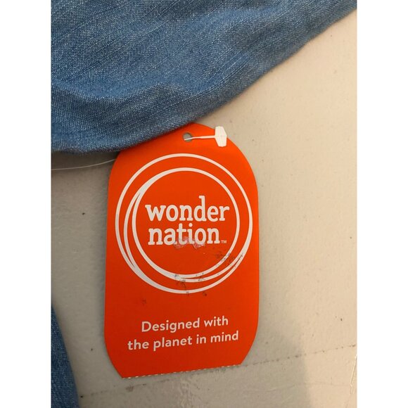 Wonder Nation Girls Denim Dress Embroidered Floral Puff Sleeve XXL (18) - Picture 4 of 12